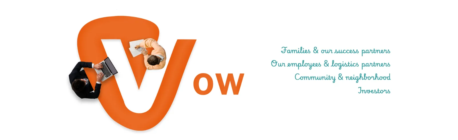 VORA Vow - Families and our success partners, our employees and logistics partners, community and neighborhood, investors